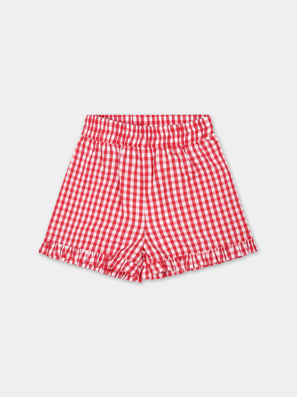 Red shorts for baby girl with logo